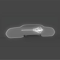 EOS WindRestrictor® C8 Coupe Rear Add On Glow Plate - Stingray Fish, White